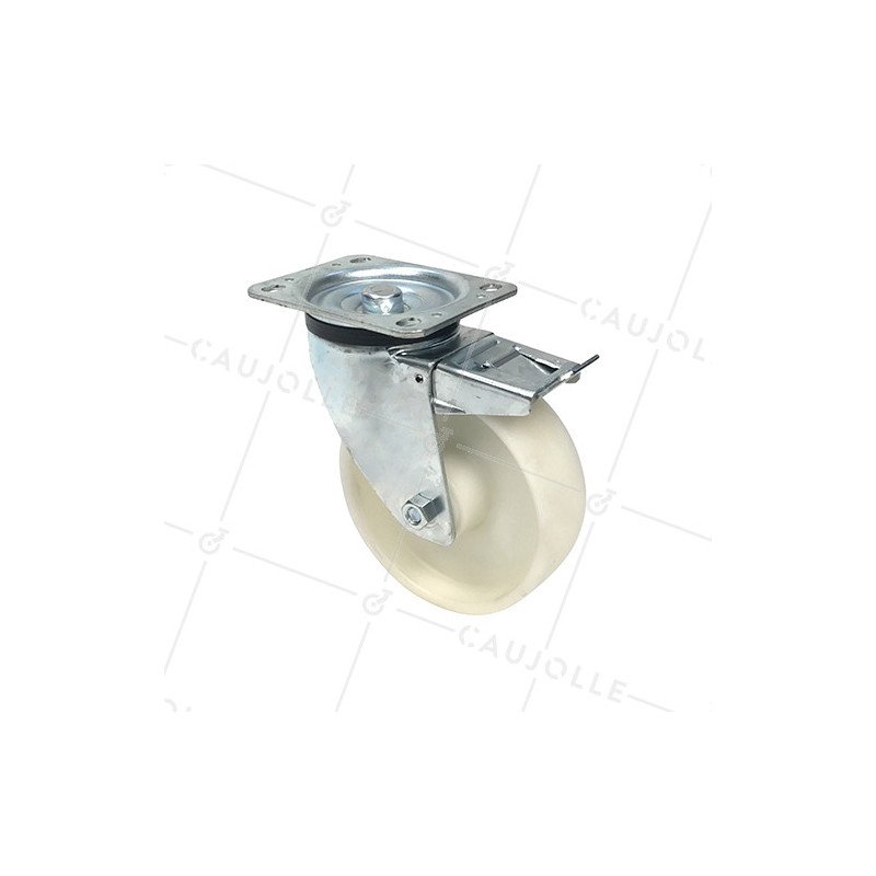 Roulette de manutention polypropylène à frein diamètre 160mm -S74P