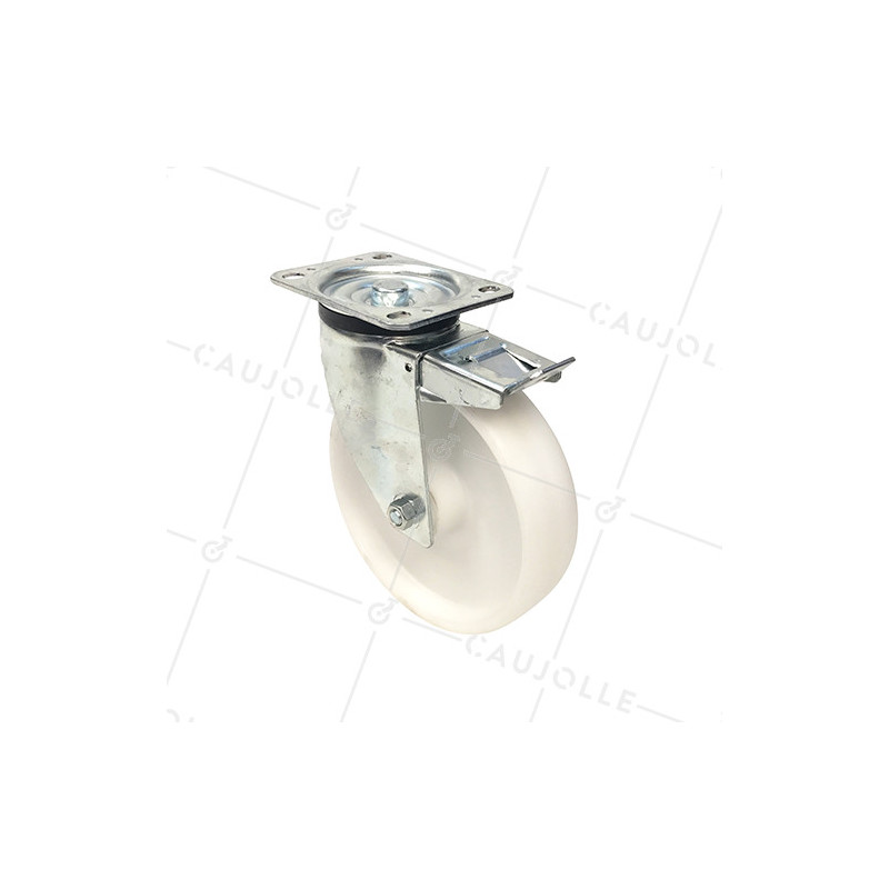 Roulette de manutention polypropylène à frein diamètre 200mm -S74P