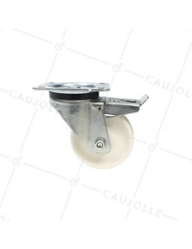 Roulette industrielle pivotante à frein nylon diamètre 125mm -S76N
