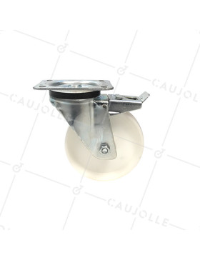 Roulette industrielle pivotante à frein nylon diamètre 160mm -S76N