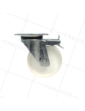 Roulette industrielle pivotante à frein nylon diamètre 160mm -S76N