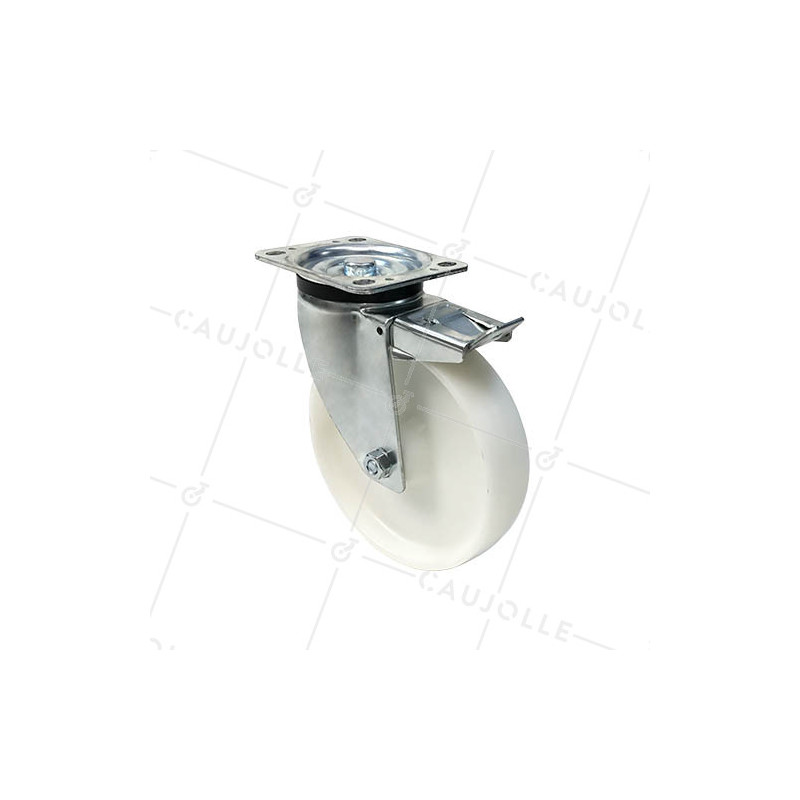 Roulette industrielle pivotante à frein nylon diamètre 200mm -S76N