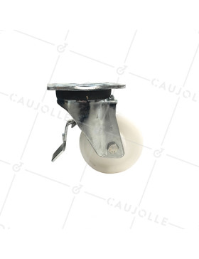 Roulette pivotante à frein renforcée en nylon diamètre 125mm -S78N