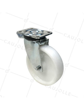 Ruota DI MANUTENZIONE PIVOTANTE A FRENO RINFORZATO IN NYLON DIAMETRO 200 MM CARICO 1000KG - S78N 200AF • Caujolle