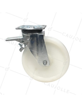 Roulette pivotante à frein renforcée en nylon diamètre 250mm -S78N