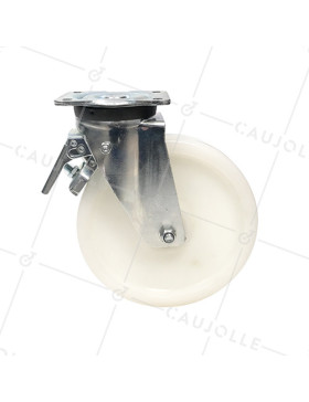 Roulette pivotante à frein renforcée en nylon diamètre 250mm -S78N