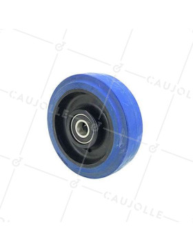 Ruota DI TRANSPALETTE ELASTICA NON MACCHIANTE DIAMETRO 160 MM CARICO 450 KG ASSE 20 MM A SFERE - S2015 160 • Caujolle