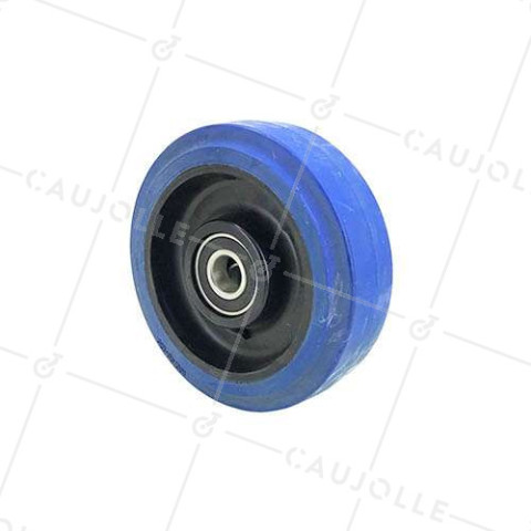 Ruota DI TRANSPALETTE ELASTICA NON MACCHIANTE DIAMETRO 160 MM CARICO 450 KG ASSE 20 MM A SFERE - S2015 160 • Caujolle