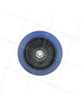 ROUE DE TRANSPALETTE ELASTIQUE NON TACHANTE DIAMÈTRE 160 MM CHARGE 450 KG AXE 20 MM A BILLES- S2015 160