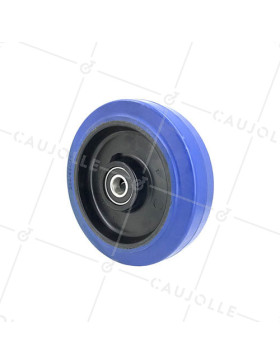 Ruota DI TRANSPALETTE ELASTICA NON TACHANTE DIAMETRO 200 MM CARICO 450 KG ASSE 20 MM A SFERE - S2015 200 • Caujolle
