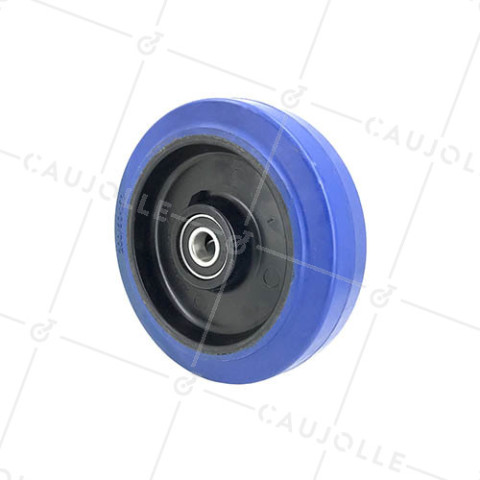 Ruota DI TRANSPALETTE ELASTICA NON TACHANTE DIAMETRO 200 MM CARICO 450 KG ASSE 20 MM A SFERE - S2015 200 • Caujolle
