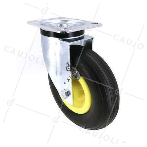 Ruota INDESTRUCTIBILE FLESSIBILE GIREVOLE PER GHIAIA DIAMETRO 200 MM CARICO 50KG • Caujolle