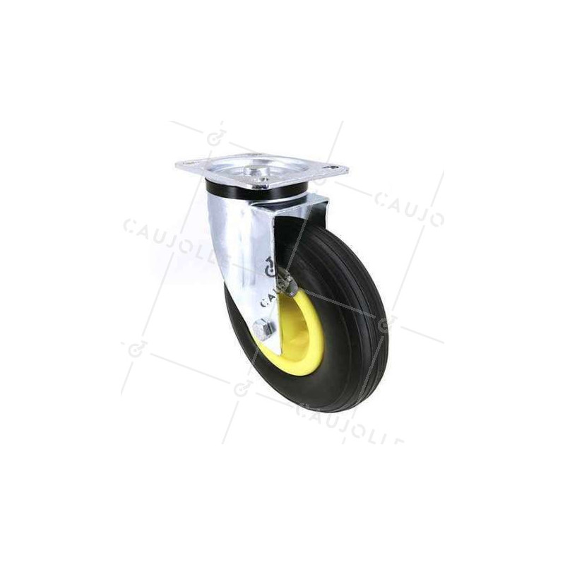 Ruota INDESTRUCTIBILE FLESSIBILE GIREVOLE PER GHIAIA DIAMETRO 200 MM CARICO 50KG