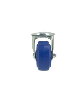 Roulette à oeil en caoutchouc souple bleu diamètre 80mm