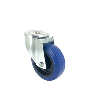 Roulette à oeil en caoutchouc souple bleu diamètre 100mm