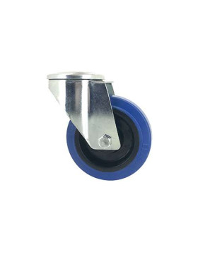 Roulette à oeil en caoutchouc souple bleu diamètre 100mm