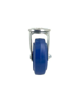 Roulette à oeil en caoutchouc souple bleu diamètre 100mm