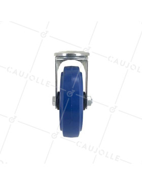 Roulette à oeil en caoutchouc souple bleu diamètre 125mm