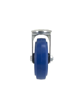 Roulette à oeil en caoutchouc souple bleu diamètre 125mm