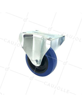 Ruota INDUSTRIALE FISSA ELASTICA NON MACCHIATE PER FLIGHTCASES DIAMETRO 100 MM CARICO 120 KG - S7NS100BLEUE • Caujolle