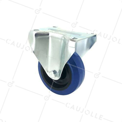 Ruota INDUSTRIALE FISSA ELASTICA NON MACCHIATE PER FLIGHTCASES DIAMETRO 100 MM CARICO 120 KG - S7NS100BLEUE • Caujolle