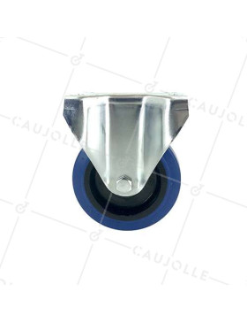 Ruota INDUSTRIALE FISSA ELASTICA NON MACCHIATE PER FLIGHTCASES DIAMETRO 100 MM CARICO 120 KG - S7NS100BLEUE
