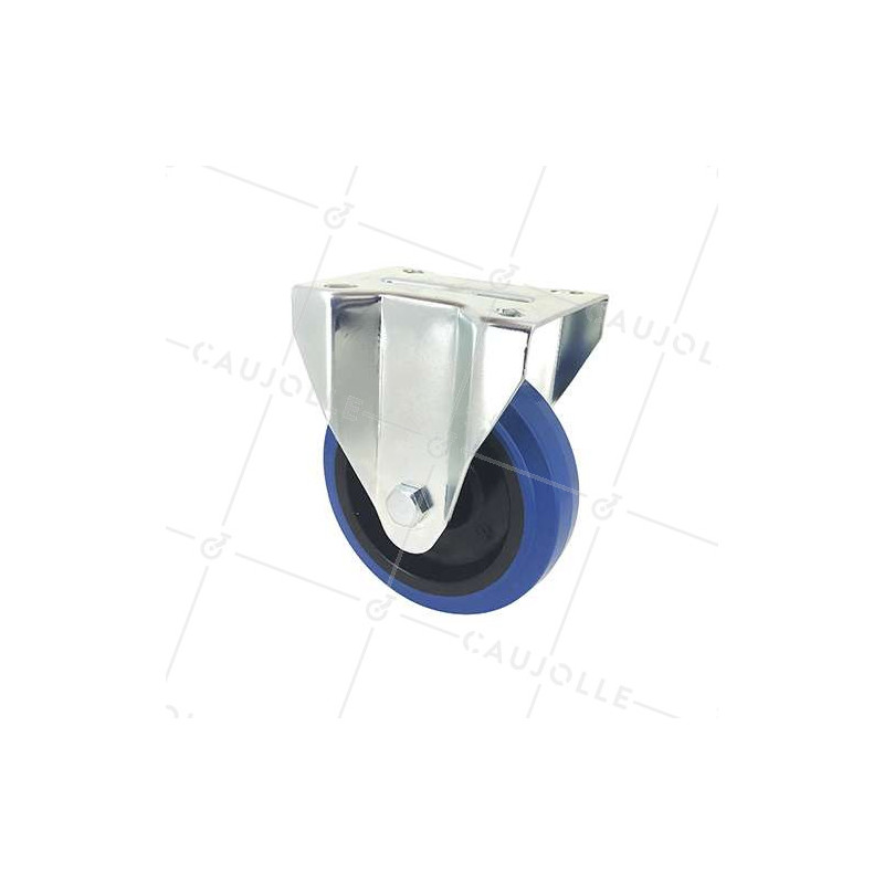 Ruota INDUSTRIALE FISSA ELASTICA NON MACCHIANTE PER FLIGHTCASES DIAMETRO 125 MM CARICO 120 KG - S7NS125BLEUE