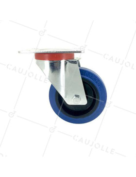 Ruota INDUSTRIALE ELASTICA NON MACCHIANTE PER FLIGHTCASES DIAMETRO 100 MM CARICO 120 KG - S2NS100BLEUE