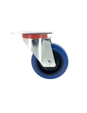 Ruota INDUSTRIALE ELASTICA NON MACCHIANTE PER FLIGHTCASES DIAMETRO 100 MM CARICO 120 KG - S2NS100BLEUE
