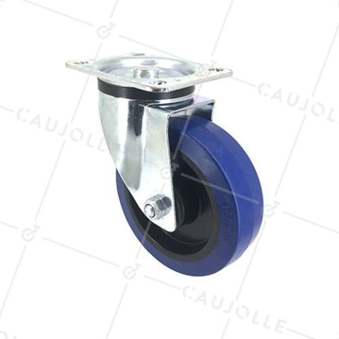 Ruota INDUSTRIALE IN GOMMA SUPER ELASTICA NON TRACCIANTE DIAMETRO 160 MM CARICO 200 KG - S74NS160 • Caujolle