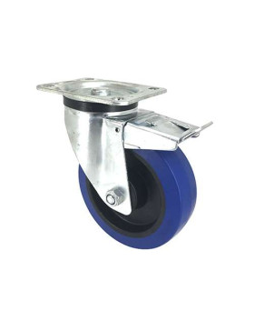 Roulette industrielle à frein en caoutchouc souple diamètre 160 mm