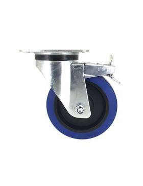 Roulette industrielle à frein en caoutchouc souple diamètre 160 mm