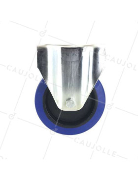 Roulette fixe industrielle en caoutchouc souple diamètre 160 mm