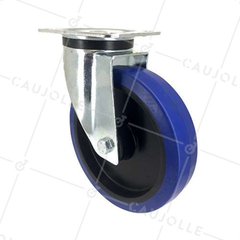 Ruota INDUSTRIALE IN GOMMA SUPER ELASTICA NON MACCHIATE DIAMETRO 200 MM CARICO 250 KG - S74NS200 • Caujolle