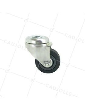 RUEDA CLÁSICA DE MANUTENCIÓN CON AGUJERO PASANTE DE CAUCHO, DIÁMETRO DE 50 MM, CAPACIDAD DE CARGA DE 35 KG, ORIFICIO DE 10 MM - 