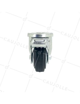 RUEDA CLÁSICA DE MANUTENCIÓN CON AGUJERO PASANTE Y FRENO DE CAUCHO, CON 80 MM DE DIÁMETRO, 65 KG DE CARGA, AGUJERO DE 12 MM - S0