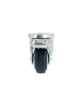 RUEDA CLÁSICA DE MANUTENCIÓN CON AGUJERO PASANTE Y FRENO DE CAUCHO, CON 80 MM DE DIÁMETRO, 65 KG DE CARGA, AGUJERO DE 12 MM - S0