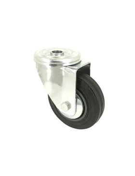 RUEDA CLÁSICA DE MANIPULACIÒN CON AGUJERO PASANTE DE CAUCHO, CON 100 MM DE DIÁMETRO, 100 KG DE CARGA, AGUJERO DE 12 MM - S06C100