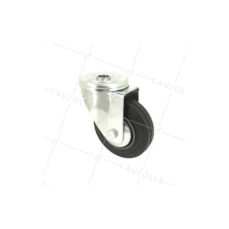 RUEDA CLÁSICA DE MANIPULACIÒN CON AGUJERO PASANTE DE CAUCHO, CON 100 MM DE DIÁMETRO, 100 KG DE CARGA, AGUJERO DE 12 MM - S06C100