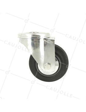 RUEDA CLÁSICA DE MANIPULACIÒN CON AGUJERO PASANTE DE CAUCHO, CON 100 MM DE DIÁMETRO, 100 KG DE CARGA, AGUJERO DE 12 MM - S06C100