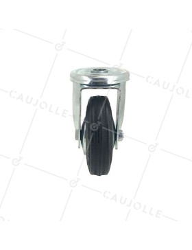 RUEDA CLÁSICA DE MANIPULACIÒN CON AGUJERO PASANTE DE CAUCHO, CON 100 MM DE DIÁMETRO, 100 KG DE CARGA, AGUJERO DE 12 MM - S06C100