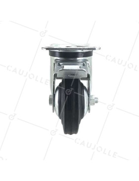 Roulette à platine et frein en caoutchouc diamètre 125mm