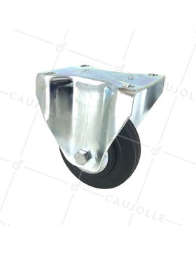 Ruota FISSA INDUSTRIALE IN GOMMA DIAMETRO 125 MM CARICO 200 KG - S75C125 • Caujolle