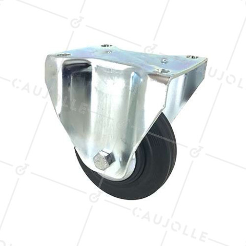 Ruota FISSA INDUSTRIALE IN GOMMA DIAMETRO 125 MM CARICO 200 KG - S75C125 • Caujolle