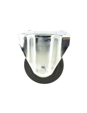 Roulette industrielle fixe en caoutchouc noir diamètre 125 mm