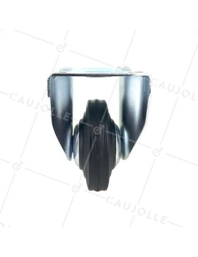 Roulette industrielle fixe en caoutchouc noir diamètre 125 mm