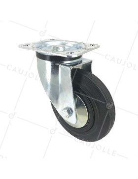 Ruota PIVOTANTE IN GOMMA RINFORZATA DIAMETRO 160 MM CARICO 200 KG - S74C160 • Caujolle