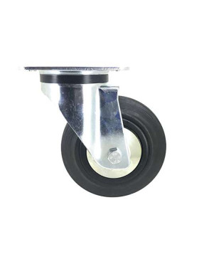 Roulette à platine industrielle caoutchouc noir diamètre 160mm