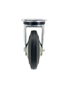 Roulette à platine industrielle caoutchouc noir diamètre 160mm