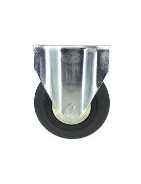 Roulette industrielle fixe en caoutchouc noir diamètre 160 mm